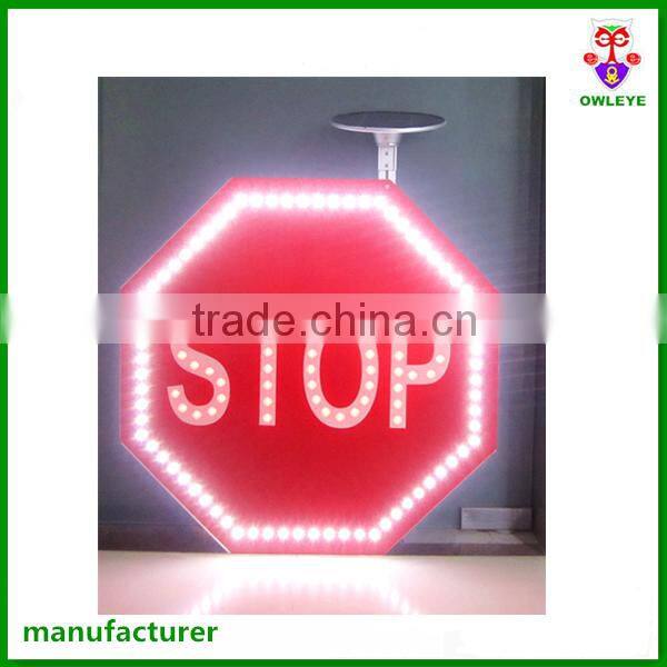 Solar Stop Signal Sign/Electronic Traffic Light /Solar Flashing Warning Light Sign