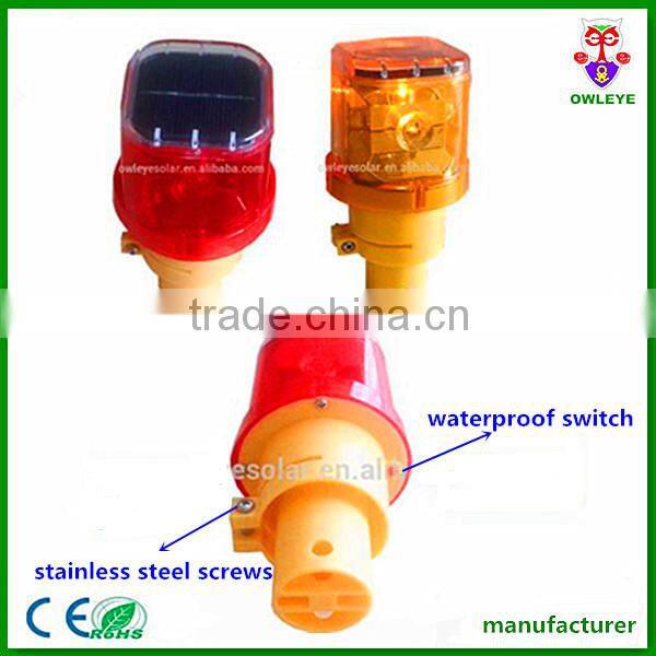 solar led flashing warning road safety light
