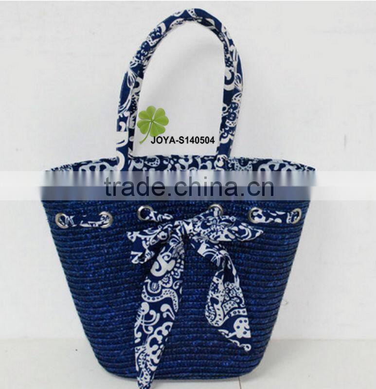 Colorful plastic straw tote bag
