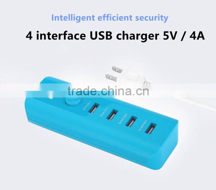 4 port usb quick charger socket