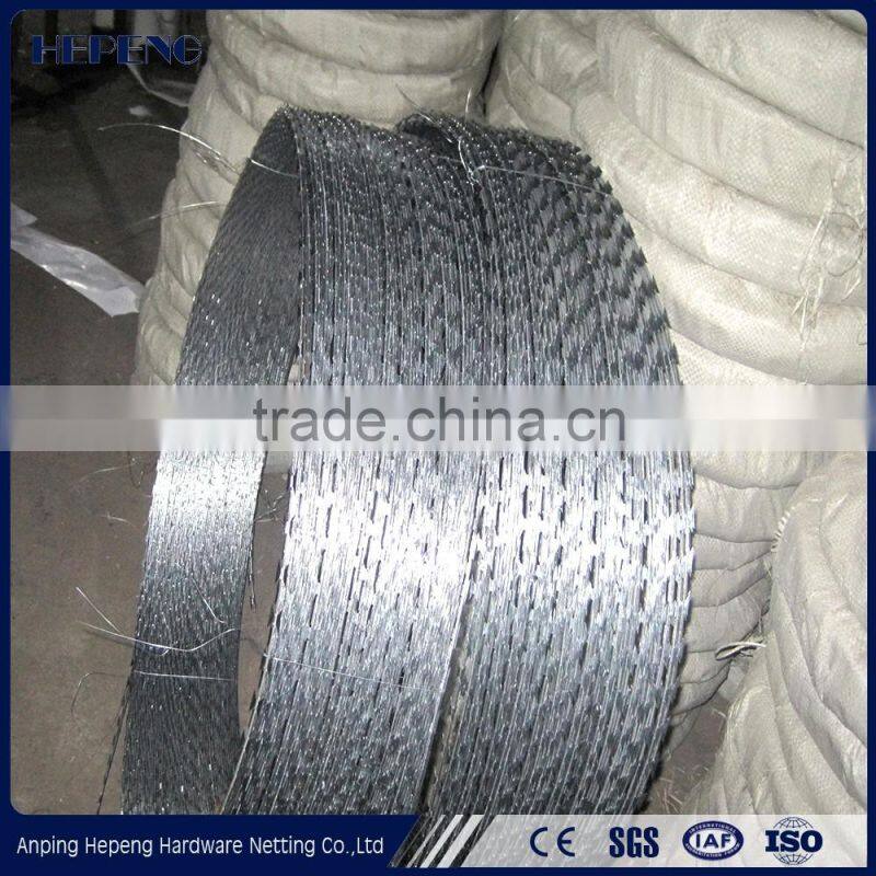 Hot dipped galvanized Razor blade wire
