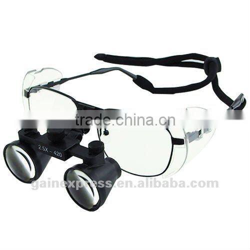 2.5x Flip-Up Galilean Style Dental Surgical Medical Binocular Loupes Frame Nickel Alloy 420mm Loupe