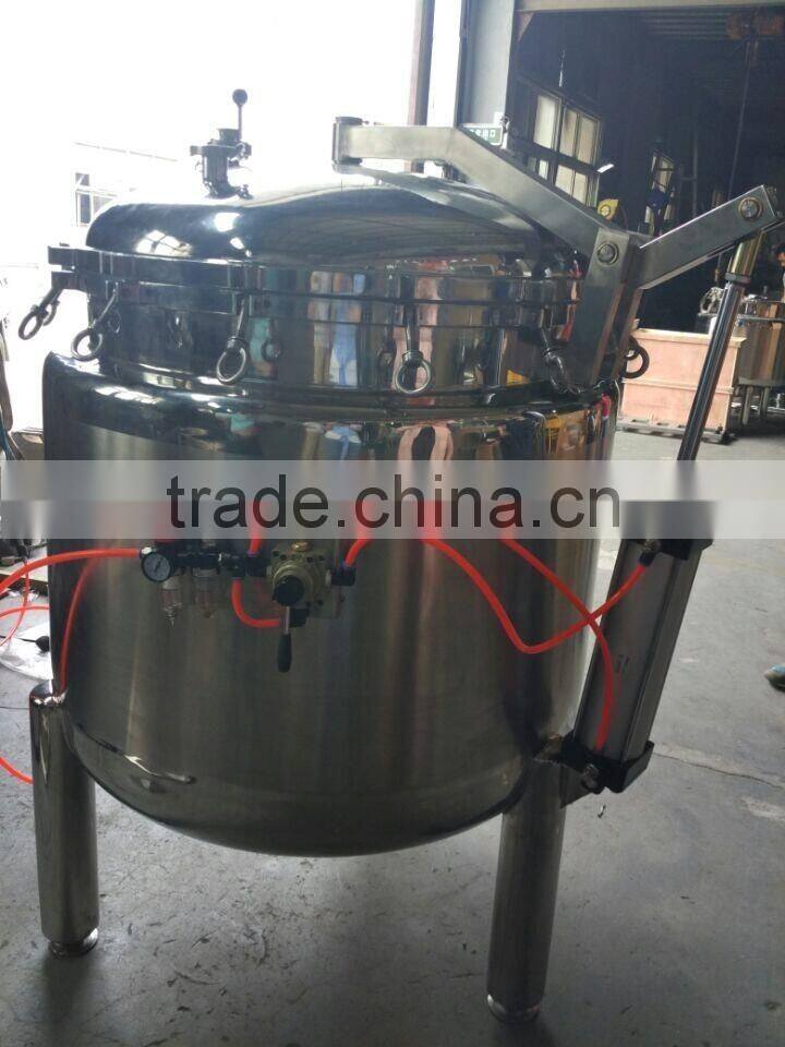 1800L soy bean steam cooker with pneumatic