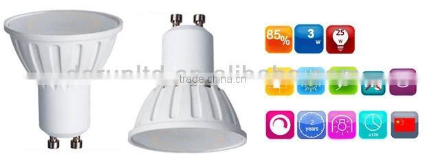 50*58mm Undimmable Plastic Housing New Spotlight GU10 3W 4.5W SMD2835
