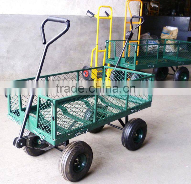 4 wheel foldable metal beach wagon cart