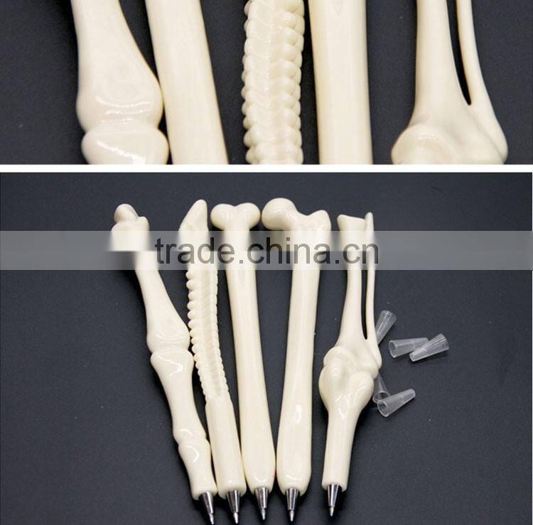 promotional wholesale cheap funny school office stationery mini cartoon plastic bone roller ball point pen