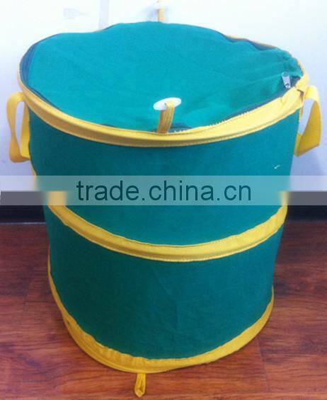 Green folding wood laundry hamper ,storage box,canvas tool bags