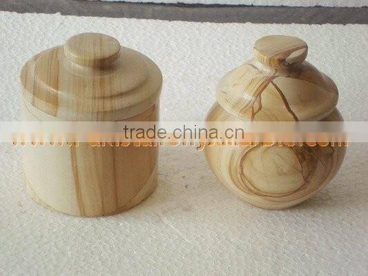 UNIQUE MARBLE CANDY JARS POTS HANDICRAFTS
