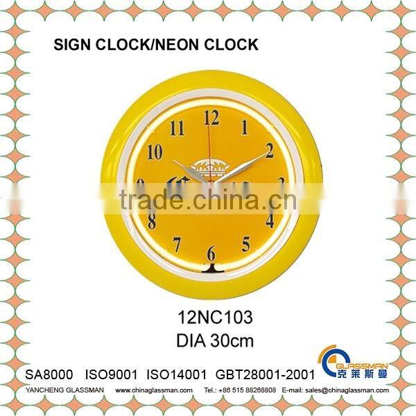 DIA 38cm customizable home decoration neon clock wall clock 15DNC105