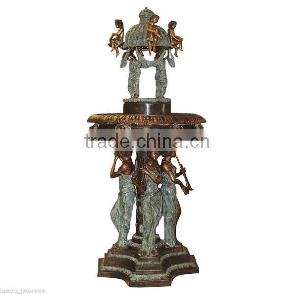 Large bronze water foutnain with lady statues