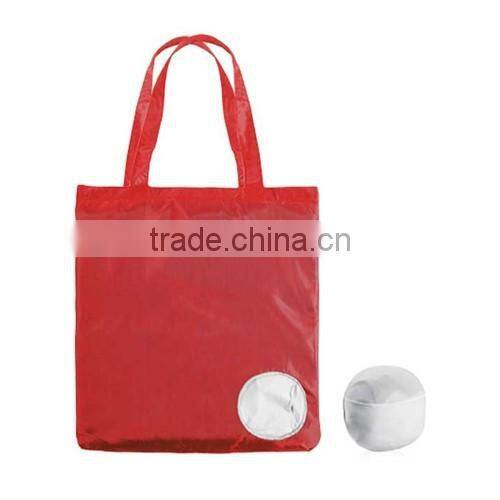 Promotional foldable reusable shopping bag in pouch