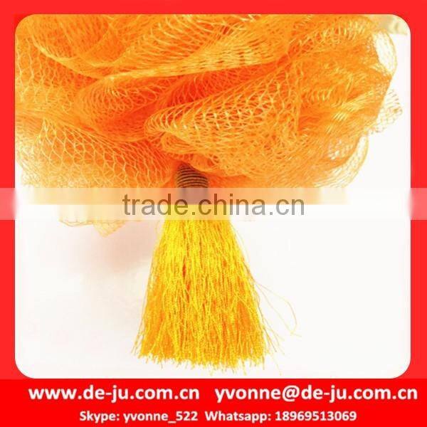 Orange Fringe Tassel Body Benefits Net Bath Sponge