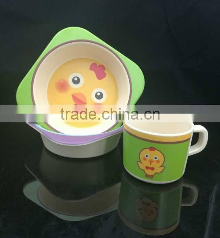 Lovely children tableware, bamboo fiber children five sets