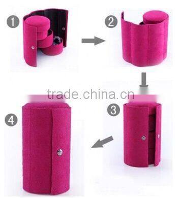 Hot sale 3-layer Jewelry box / colorful Folding Jewelry storage /High quality Travel Jewelry Organizer