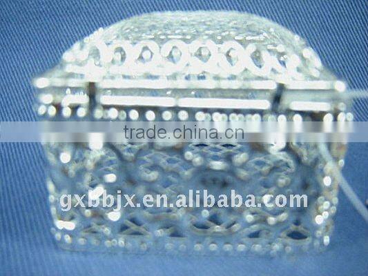 Square silver wire christmas small cake boxes