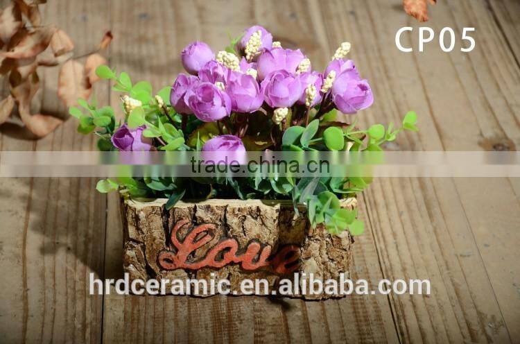 Outdoor cement plant pot for home and garden decoration