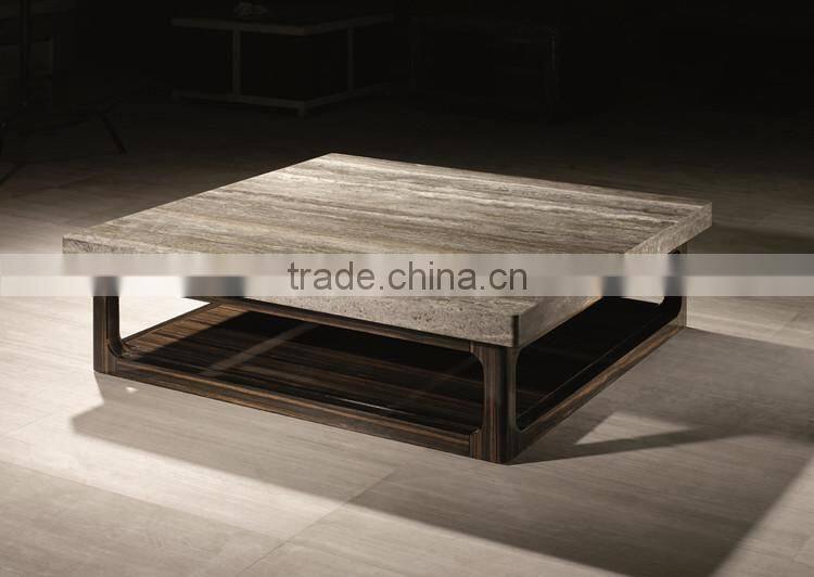 European Luxury marble wood coffee table for living room set