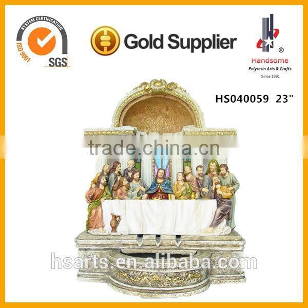 23 Inch Hot Sales Last Supper Resin home decor indoor water fountain