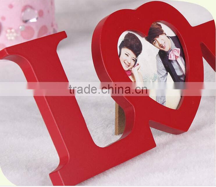 wedding decoration home table customized factory manufacture red MDF cheap photo frame