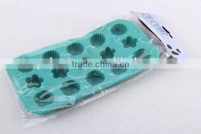 Rectangular flower design silicone ice cube mold/ ice cube tray