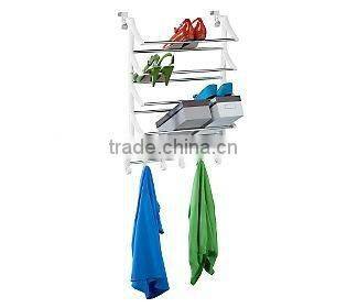 OVER THE DOOR SHOE RACK WITH HOOKS