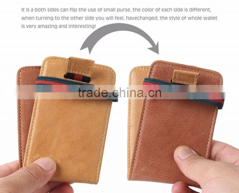 RFID Blocking Bifold Slim Wallet with Pull Tab Sleeves and Money Clip