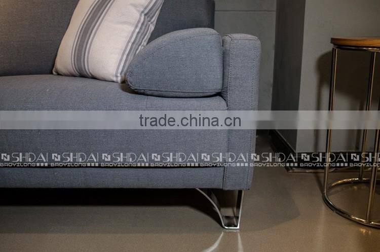 Contemporary Light Navy Fabric Upholstery Sofa And Loveseat Set G183-RE