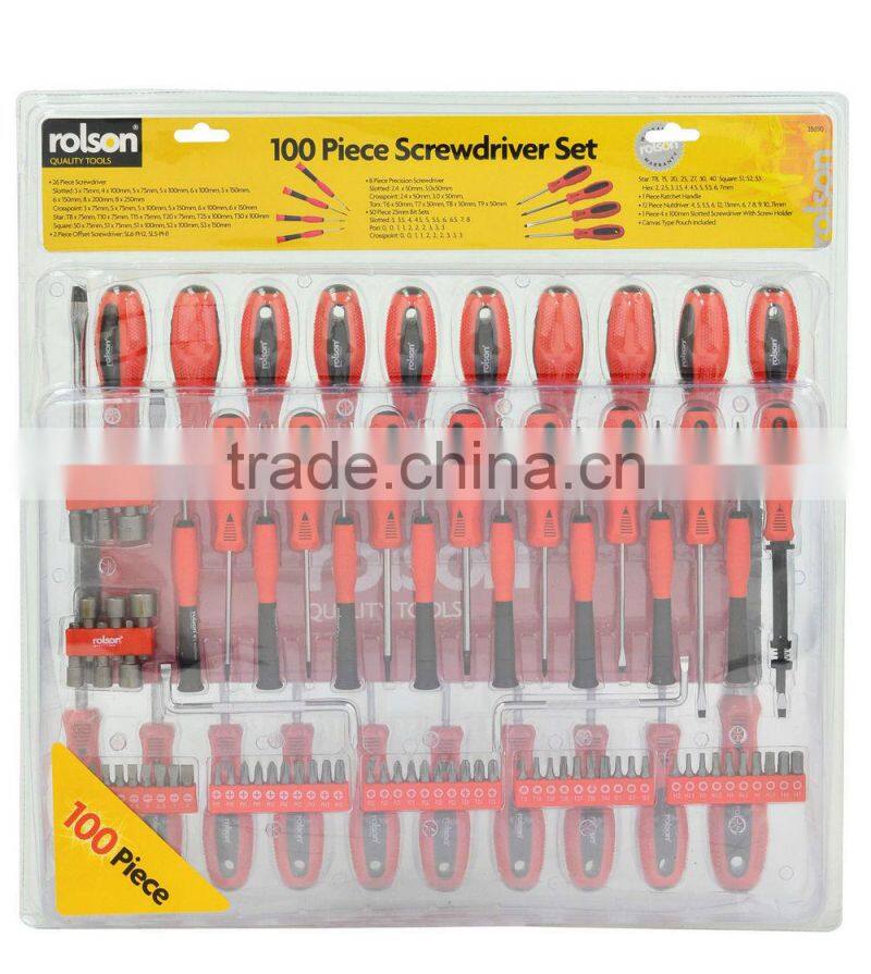 100PCS Screwdriver Set. Screwdriver Precision Slotted Tool Kit Set.T0075