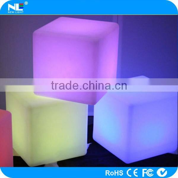 High quality make LED decorative lighted cube furniture / plastic LED rgb cube light chair