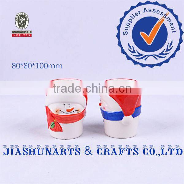 Snowman Hand-Plated Ceramic Tumblers