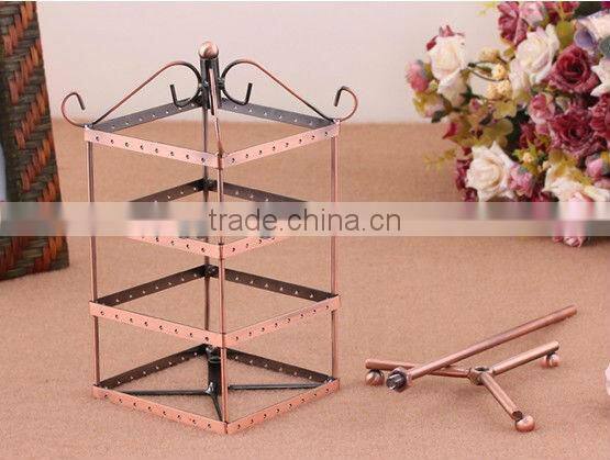 Jewelry Rack Can Be Rotated Four-Story Princess Earrings Frame Round Display