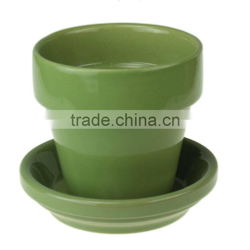 Ceramic color garden flower pot set