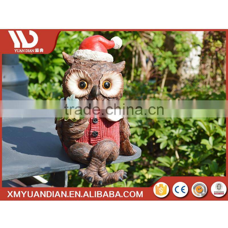 Made In China Art Work Owl Resin Craft Outdoor Light Solar Lighting