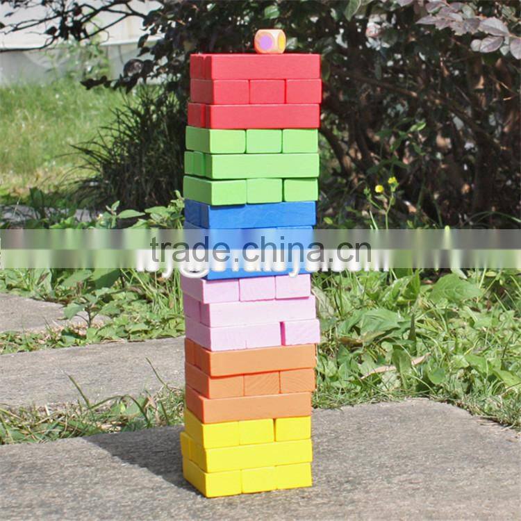 Hot sale preschool children stacking wooden toy blocks intelligent kids wooden building toy blocks W13D133