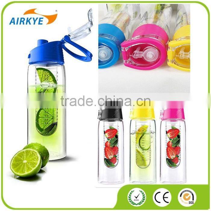 700mLCapacity Sports Healthy Fruit Juice Infuser Infusing Water Bottle Flip Lid