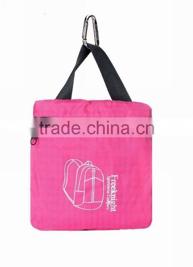 2014 promotional foldable soft backpack lightweight folding travel backpack, Pink(CF-209)
