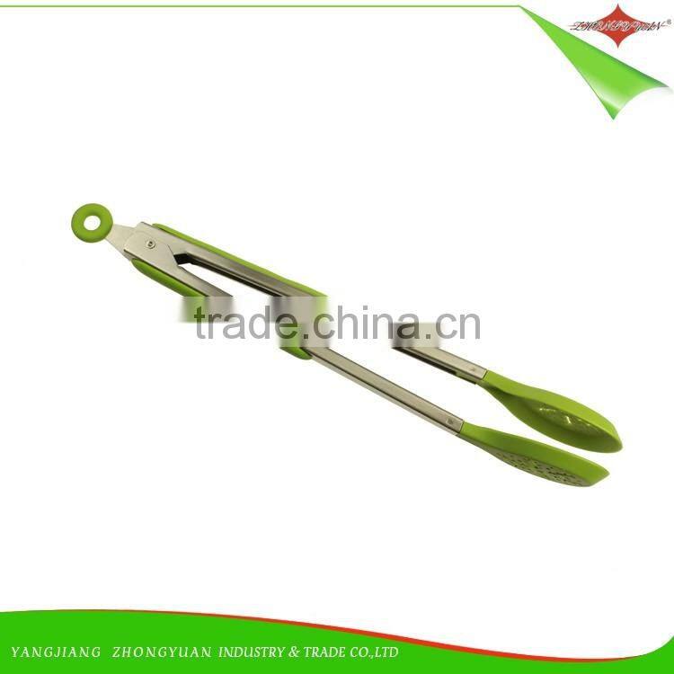 ZY-H3008 9" 100% Food Grade Non-Stick Kitchen Utensils Food Tongs