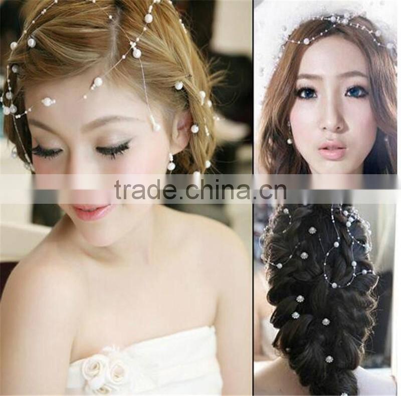 60 Meters Fishing Line Artificial Pearls Beads Chain Garland Flowers Wedding Party Decoration Products Supply 17Colors