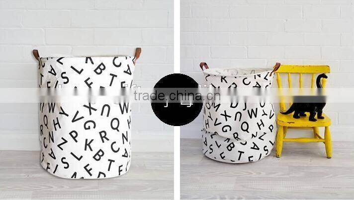 High Quality Canvas Laundry Basket Collapsible Kids Art Storage Systems With Handle