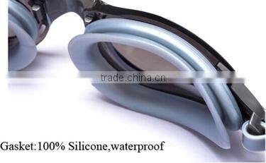 Soft headstrap mirror caoted custom comfortable swimming goggles