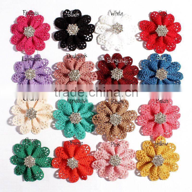 mini cute fabric flower clip for kids hair accessories