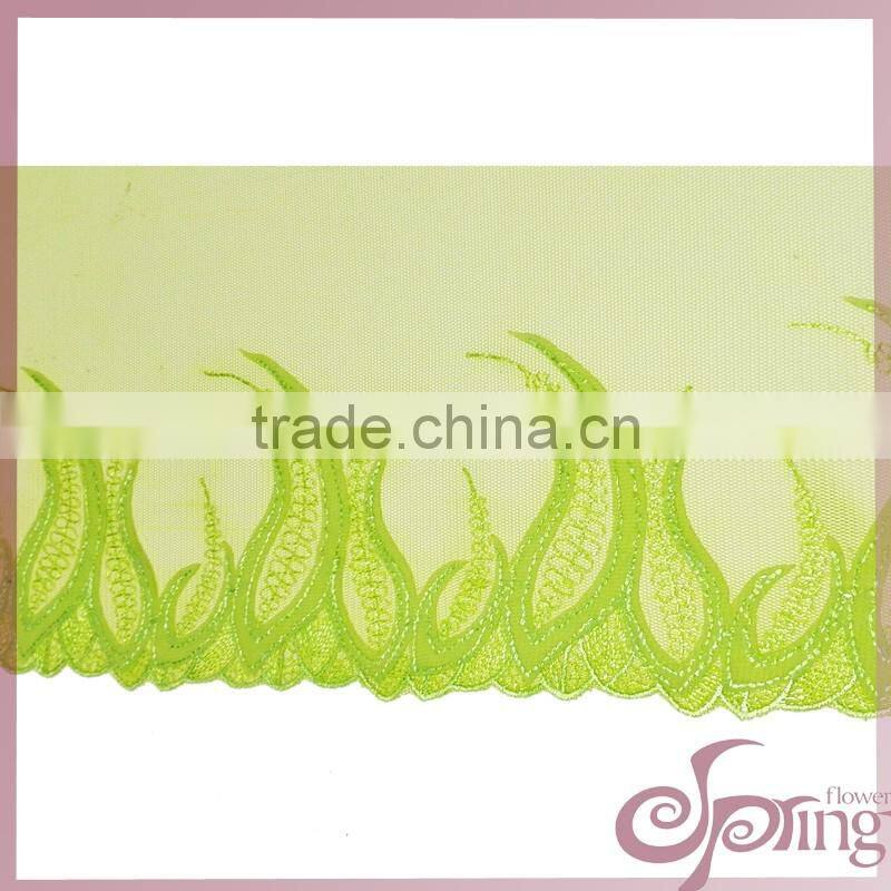 Embroidery design applique mesh fabric, polyester fabric lace trimming for bra,dress