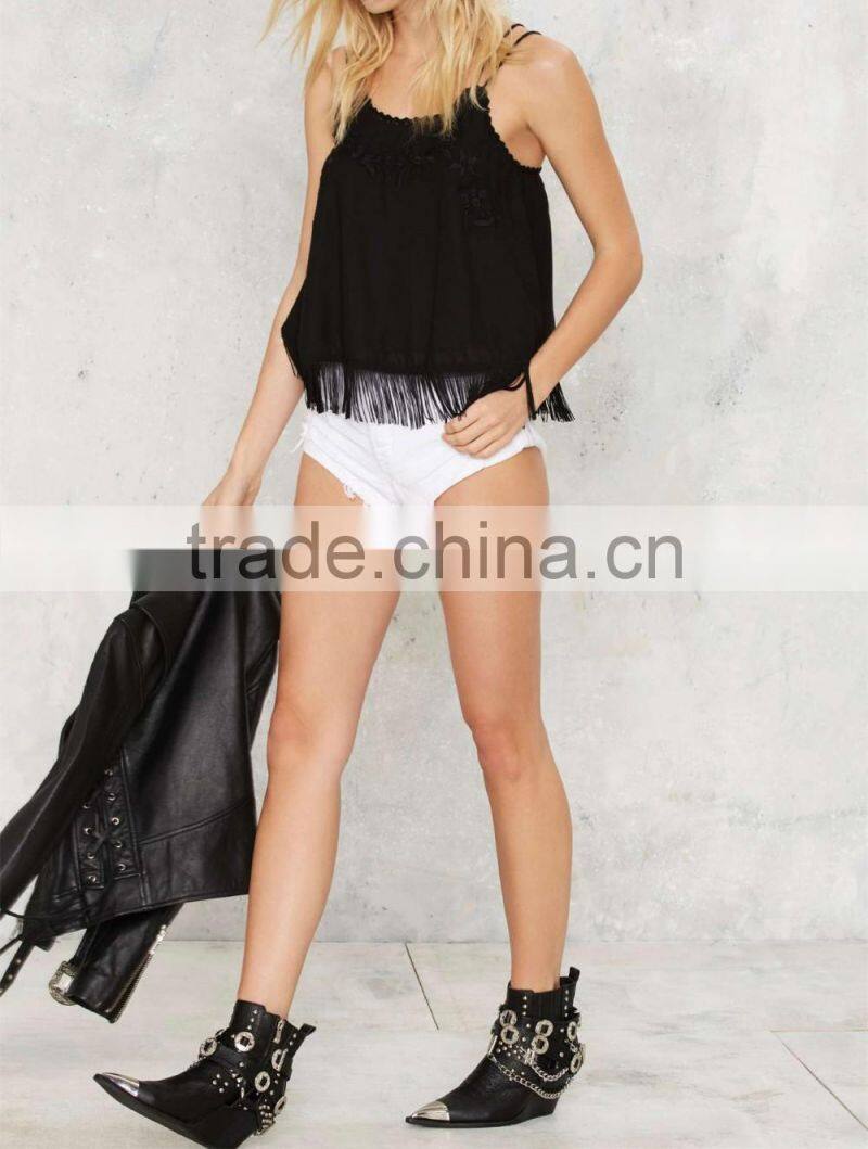 2016 Latest Ladies Summer Well Thread Fringe Cami Top HST8053