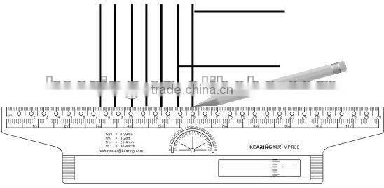 Kearing Parallel Rolling Ruler Rigid Plastic 30cm Multi Purpose Rolling Rule # MPR30