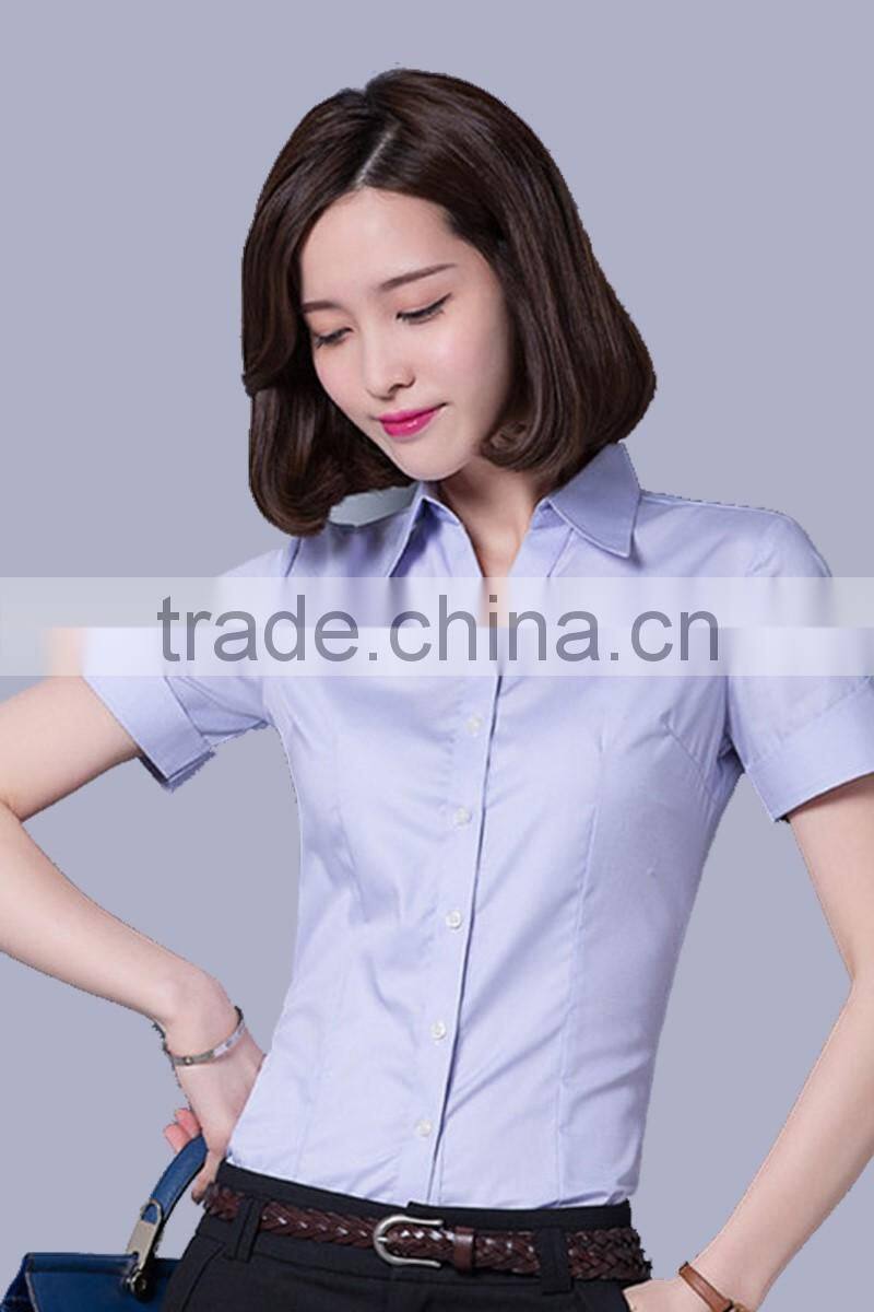 custom made cotton shirt for office lady 2016