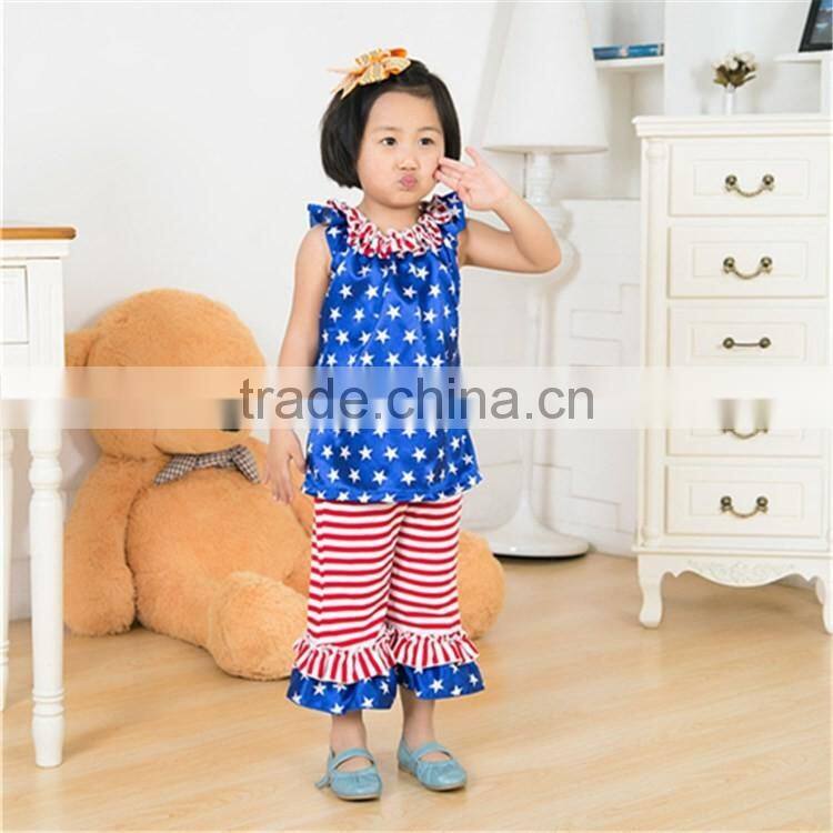 High quality 4th of July 2 pieces outfits for baby girls