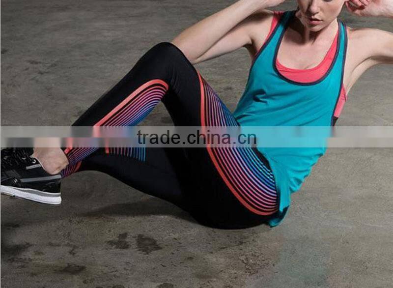 New Fashion Women GYM Tank Top, Leggings 3 Colors Curve Pants