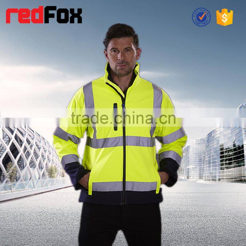 Breathable waterproof high visibility softshell jacket