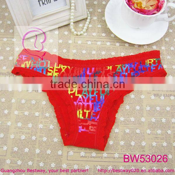 Sex picture of sexy woman like fashion flash cotton panties with lace in apparels