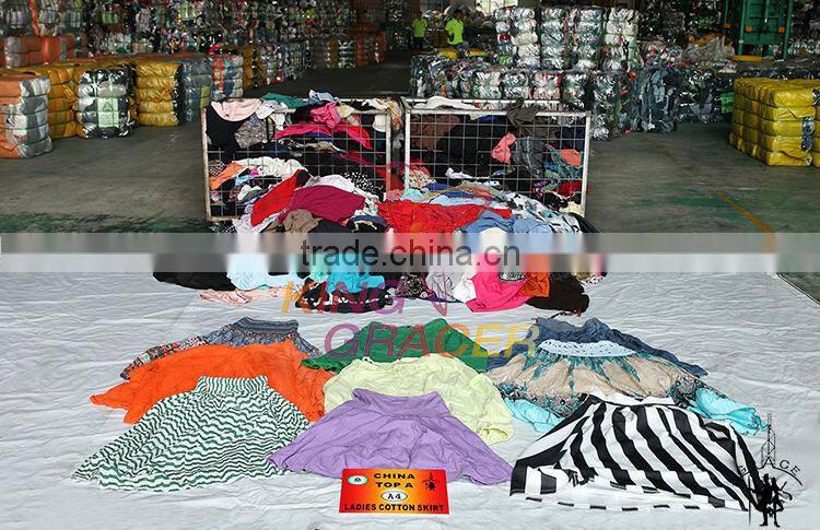 Factory High End Africa style Girl Cotton Skirt used clothing. cheap used clothes